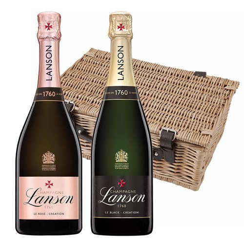 Lanson le Black Creation & Lanson le Rose Creation Twin Hamper (2x75cl)